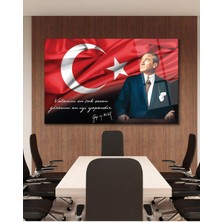 idealizbiz Atatürk Portre Cam Tablo Vatanını En Çok Seven Görevini En Iyi Yapandır Kurum Hediyelik Büyük Tablo