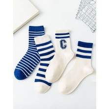 Çorap Kurdu 4'lü Desenli Unısex Çorap Set