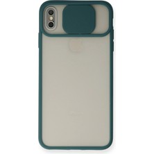 Newface Iphone Xs Max Kılıf Palm Buzlu Kamera Sürgülü Silikon - Yeşil