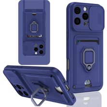 Evyora Newface Iphone 16 Pro Kılıf Zuma Kartvizitli Yüzüklü Silikon - Lacivert