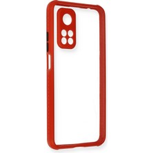 Newface Xiaomi Mi 10T Pro Kılıf Miami Şeffaf Silikon - Kırmızı
