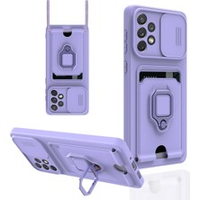 Newface Samsung Galaxy A53 5g Kılıf Zuma Kartvizitli Yüzüklü Silikon - Lila