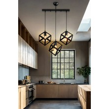 Duru Homelight Küp Siyah Üçlü Sıralı Avize