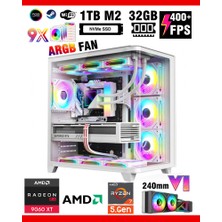 Zeiron Warrior X32 Pro White Ryzen 7 5700X 32GB RAM 1TB M.2 Nvme SSD 8GB RX9060XT Sıvı Soğutmalı Oyuncu Bilgisayarı