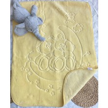 bebexy Sarı Yıldız Ayıcık Desenli Çocuk Battaniyesi