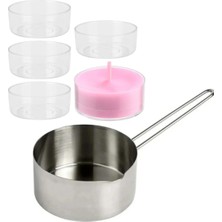 Adin Tasarım Mum Eritme Kabı 500 ml Mika Mum Kabı 10 Adet Mumluk Mum Yapım Seti Yılbaşı Mum Seti