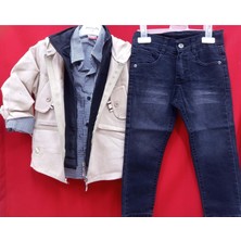 Başak Çocuk Giyim 1222.5207 Erkek Dörtlü Tam Takım 5/8 Yaş - Krem - 7-8 Yaş - BSK41X00011101-KREM-7-8 Yaş