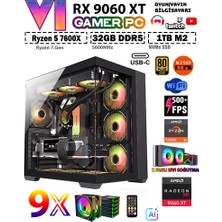 Zeiron GTA-VI Elite X30 Ryzen 7600X 32GB 5600MHZ DDR5 Ram 1TB M.2 SSD 8GB RX9060XT Sıvı Soğutmalı Premium Oyuncu Bilgisayarı