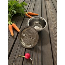 Floria Paslanmaz Çelik Rende Hazneli Karıştırma Kasesi 24X10 cm – Çok Amaçlı Rende Seti