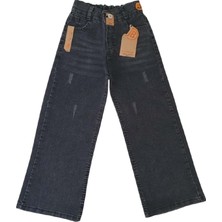 Başak Çocuk Giyim 434443 Kız Kot Pantolon 5/8 Yaş - Füme - 4-5 Yaş