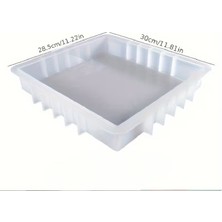 Hobiflex Epoksi Reçine Silikon Kalıp Ithal Mega Boy Dikdörtgen Muhtelif Sanatsal Kalıp 25X26,5X4,5 cm Ölçü