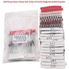 Hatfon 140 Parça Zener Diyot Seti 1/2W 14 Farklı Değerde Şeffaf Kutuda