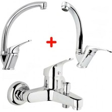 Mix Banyo Bataryası Lavabo - Evye 3 Lü Avantajlı Set ( Lisinya )