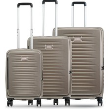 GROUND Fairytale 3'lü Valiz Seti Körüklü Vizon- 10740