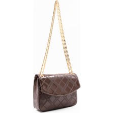 Aron Atelier Renata Zincir Detaylı Rugan Kadın Omuz Çantası