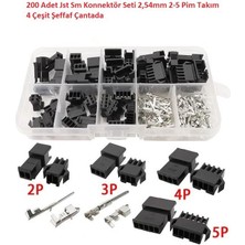 Hatfon 200 Adet Jst Sm Konnektör Seti 2,54MM 2-5 Pim Takım 4 Çeşit Şeffaf Çantada