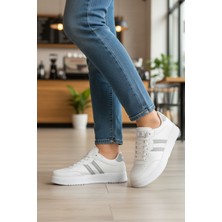 Walkway 163 Bağcıklı Beyaz Gri Unisex Spor Ayakkabı