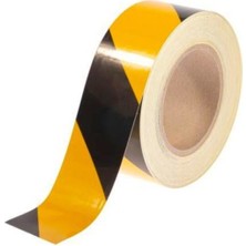 Reflektör Sarı-Siyah Reflektif Bant 50MM x 46MT