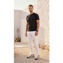 Etikmen Premium %100 Organik Pamuk Basic Slimfit Siyah Erkek Tişört