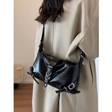 Özüm Takı Çanta Kadın Suni Dei Kol ve Omuz Çantası Siyah