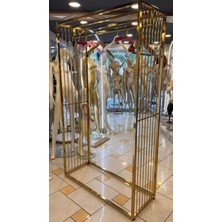 Md Vitrin Dekorasyon Gold Kaplama Dayanıklı Abiye Elbise Standı