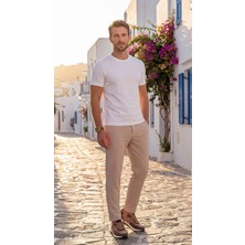 Etikmen Premium %100 Organik Pamuk Basic Slimfit Beyaz Erkek Tişört