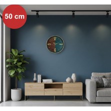 Valdemar Grand Revello Modern Tasarım Büyük Boy Ahşap Detaylı Dekoratif Duvar Saati 50CM