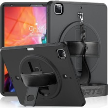 Newface Ipad Pro 12.9 (2021) Kılıf Strap-C Otterbox Tablet Kapak - Siyah