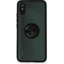 Evyora Newface Xiaomi Redmi 9A Kılıf Montreal Yüzüklü Silikon Kapak - Siyah