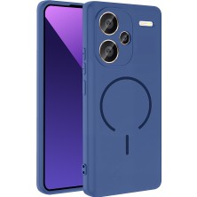 Akare Redmi Note 13 Pro Plus 5g Kılıf M-Safe Şarj Özellikli Zore Meta Kapak - Lacivert