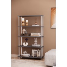 Solto Home OB43-47 Çevir Kur Modüler 5 Raflı Kitaplık | Aletsiz Kolay Kurulum, Çok Amaçlı Raf