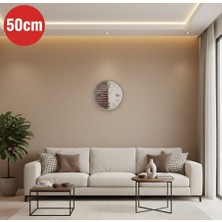 Valdemar Grand Revello Modern Tasarım Büyük Boy Ahşap Detaylı Dekoratif Duvar Saati 50CM