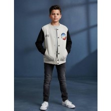 Zekids Erkek Çocuk Enjoy Play Yazılı Şardonlu Kolej Hırkası