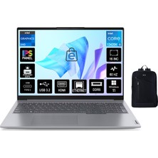 Lenovo Thinkbook 16 G6 Irl Intel Core I5 13420H 32GB 2tb SSD 16" Wuxga Windows 11 Pro Taşınabilir Bilgisayar 21KH00SXTR + Boz Çanta
