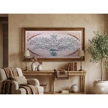 Believe Belıeve Esmaül-Hüsna Ağacı Yeşil Simli Dokuma  Goblen Dekoratif Çerçevesiz Pano Tablo 70*135