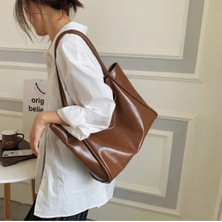 Özüm Takı Çanta Kadın Büyük Boy Omuz ve Kol Çantası Taba