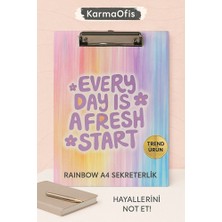 KarmaOfis A4 Sekreterlik – Gökkuşağı (Every Day Is A Fresh Start)