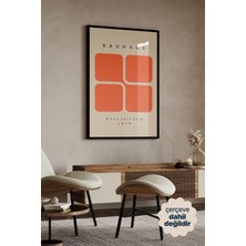 Persona Istanbul Bauhaus 1919 Sergi Posteri - Turuncu Geometrik Kareler Minimalist Duvar Sanatı (Çerçevesiz)
