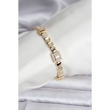 14K Gold Renk Kaplama Zirkon Taşlı cm Kadın Bileklik - Lisinya