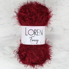 Durukar Loren Furry Bordo El Örgü Ipi - RF026 - 34054