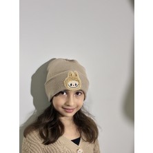 IRONMOON Esnek Ribana Kumaşlı Labubu Figürlü Çocuk Beresi