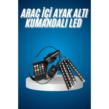 Store Mania Araç Içi Aydınlatma Kumandalı 12 LED Ayak Altı LED Ambiyans Işığı Sese Duyarlı Kumandalı