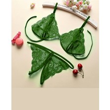 Kadın Yeşil Dantelli Sütyen Külot Takımı - Modern, Konforlu ve Günlük Kombinlere Uygun