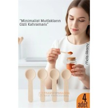 MiraLive 4’lü Ahşap Ölçü Kaşığı Seti – 6.5 cm Doğal Ahşap, Baharat ve Kahve Için Pratik Mutfak Yardımcısı