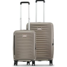 GROUND Fairytale 2'li Valiz Seti Küçük-Orta Körüklü Vizon - 10740