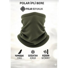 ExtraKalın Termal Polar Soğuk Geçirmez Bere & Boyunluk Unisex Pamuklu Kışlık Ayarlanabilir İpli Bere