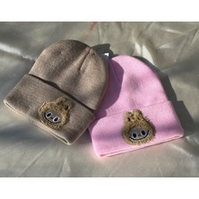 IRONMOON 2'li Ribana Kumaşlı Labubu Figürlü Çocuk Beresi