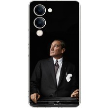 TechTree Vivo Y04 Uyumlu Ufka Bakan Lider Atatürk Baskılı Silikon Kılıf