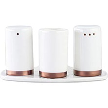 Porland Copper Line Menaj Takımı 4 Parça Tuzluk Seti