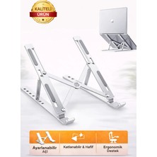 Eser Ticarett Ayarlanabilir Alüminyum Laptop Standı | Katlanabilir, Hafif ve Ergonomik Notebook Tutucu